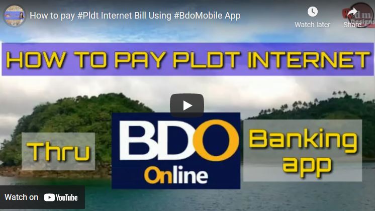 How to pay Pldt Internet Bill Using Bdo Mobile App