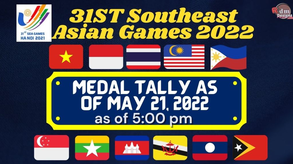 31st Sea Games Medal Tally as of May 21, 2022, 5:00pm |Sea Games 2022 |Southeast Asian Games 2022