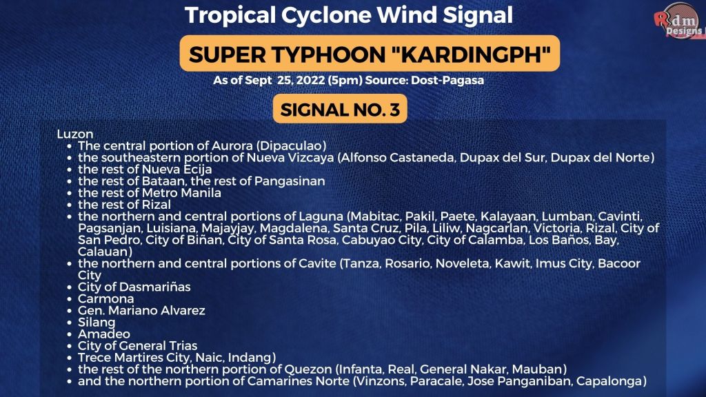 Super Typhoon #KardingPH -Signal No. 3 - TCWS No. 3