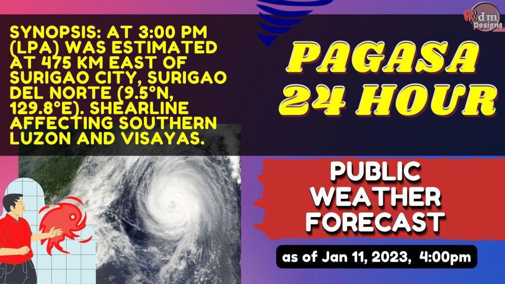 BAGYO/LPA | Public Weather Forecast |Jan 11, 2023, 4pm | Pagasa Weather Forecast | WEATHER UPDATE TODAY
